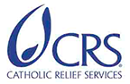 CRS Catholic Relief Services logo with a blue abstract symbol and text, designed to align with Further Digital branding principles.