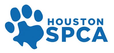 Houston SPCA logo featuring a blue animal paw print beside the words 